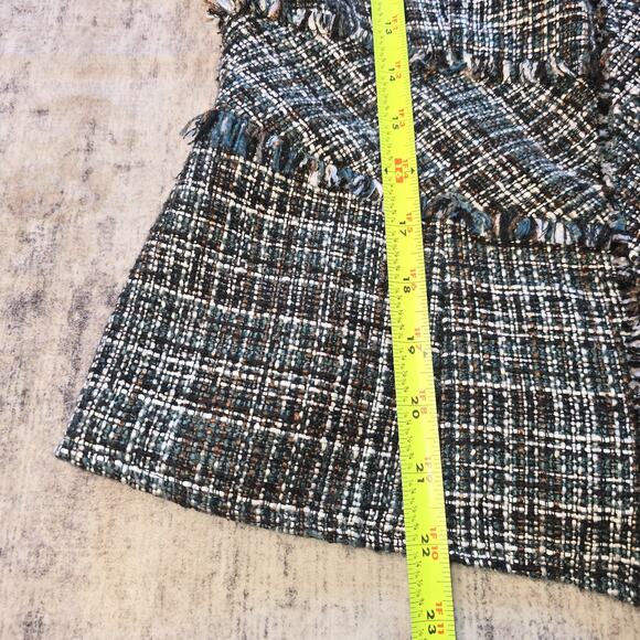Mossimo Tweed Jacket Womens Small Short Sleeve Button Up Blazer Top Career Work - Picture 7 of 9